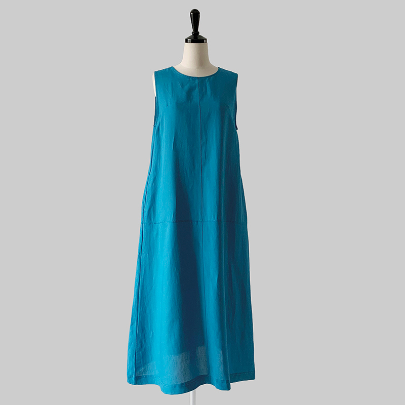 긴 드레스 스카이블루 색상 이미지-S1L12